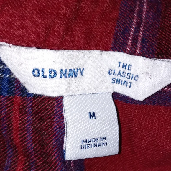 "OLD NAVY" red/white/blue plaid button down fleece - Picture 4 of 5